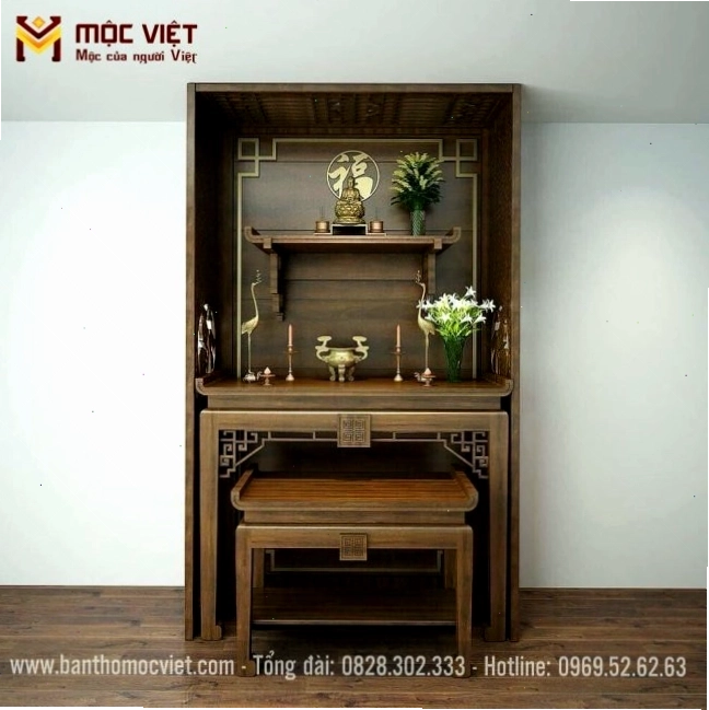 Mẫu bàn thờ chung cư có thể dùng để thờ Phật và gia tiên