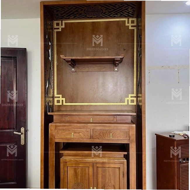 Mẫu bàn thờ chung cư hiện đại có ngăn kéo tiện lợi
