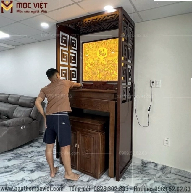 Mẫu bàn thờ chung cư hiện đại, đơn giản, tinh tế