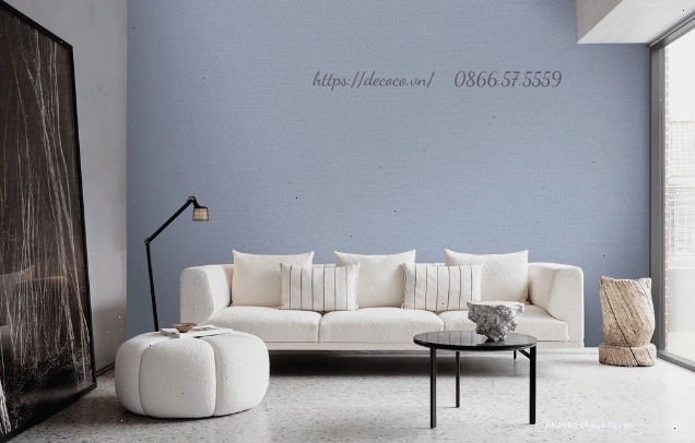Mẫu giấy dán tường màu xanh mint cho phòng ngủ hiện đại