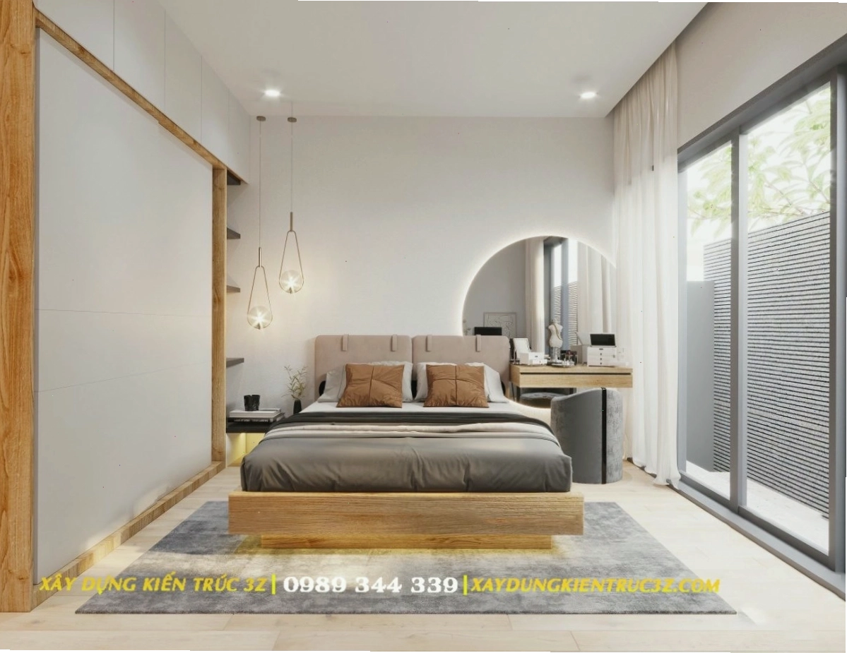 Mẫu nhà ống 1 tầng đẹp có sân vườn xanh mát