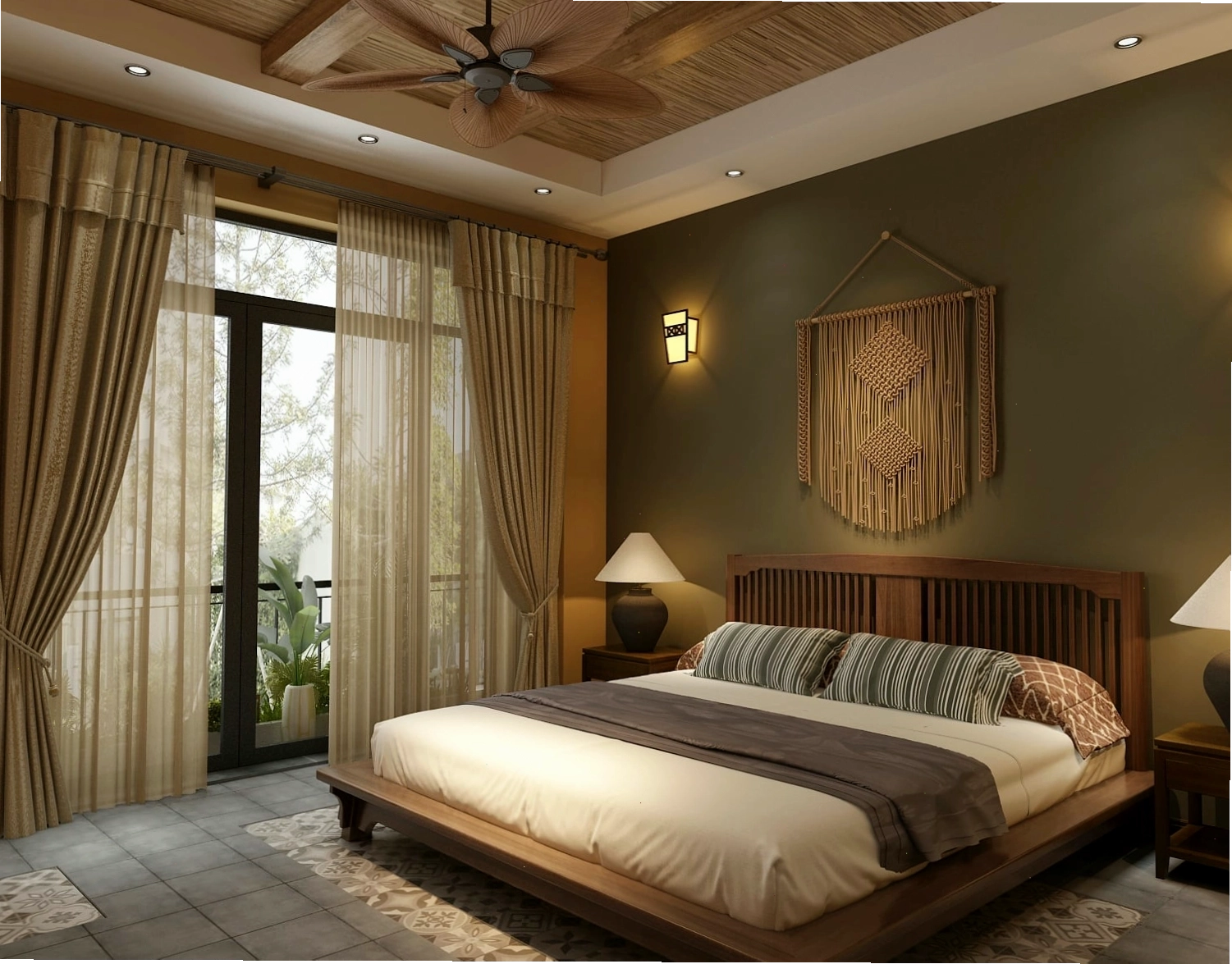 Mẫu thiết kế nội thất phòng ngủ homestay ở Ninh Bình đẹp