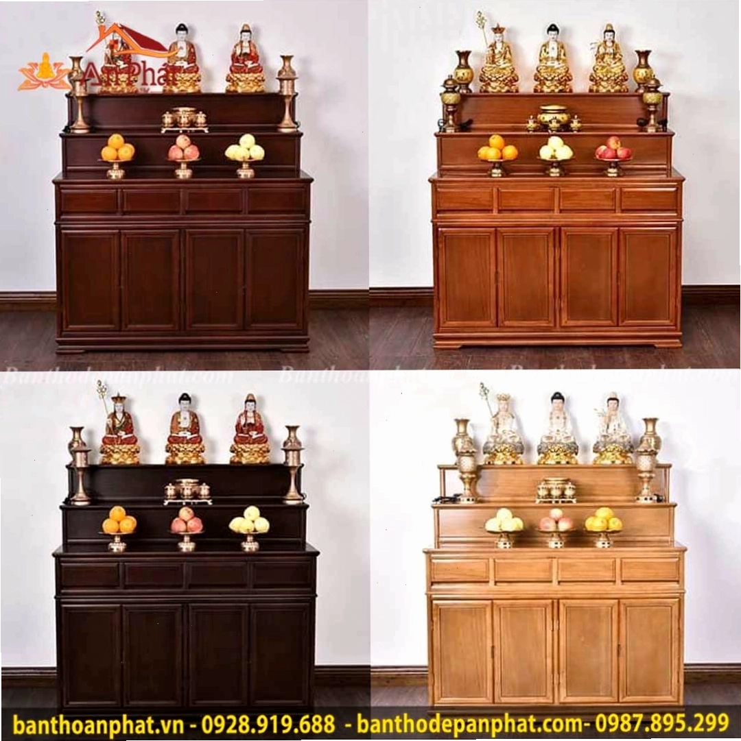 Mẫu tủ thờ tam cấp đẹp TT118, thiết kế độc đáo