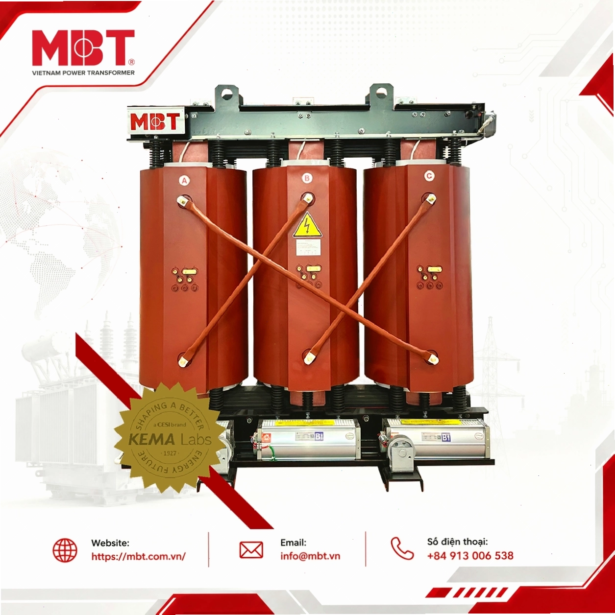Máy biến áp khô với vỏ bọc cách điện
