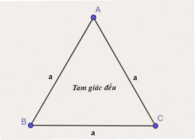Minh họa hình tam giác đều với ba cạnh a bằng nhau