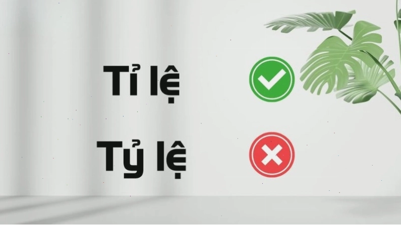 Minh họa sự nhầm lẫn giữa tỷ lệ và tỉ lệ trong cách viết