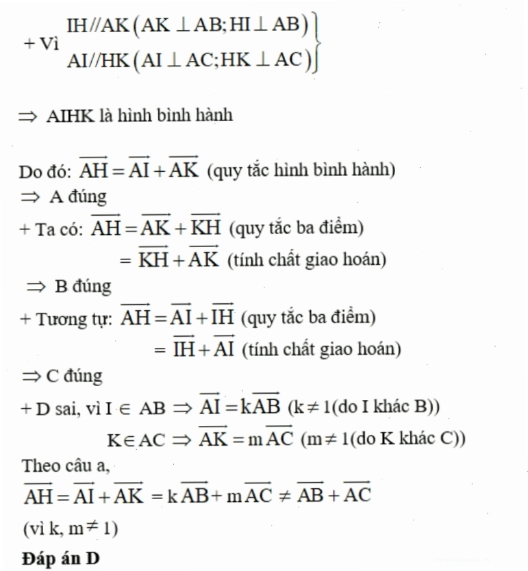 Minh họa ứng dụng của quy tắc hình bình hành