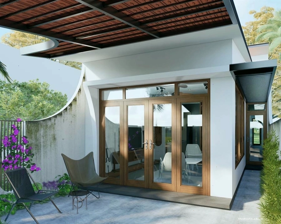Ngôi nhà cấp 4 50m2 về đêm lung linh với hệ thống chiếu sáng