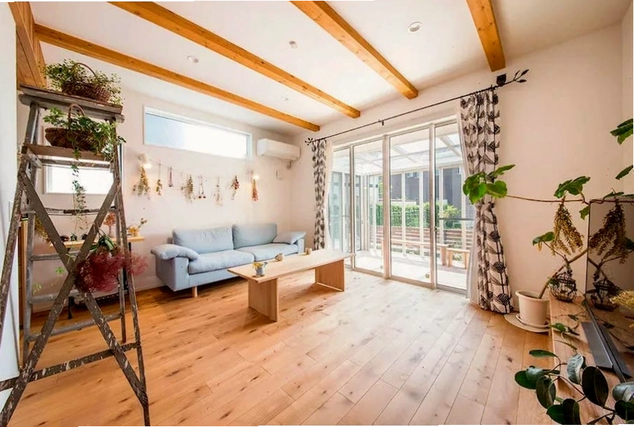 Phối cảnh ngoại thất mẫu nhà cấp 4 45m2 với sân vườn nhỏ xinh