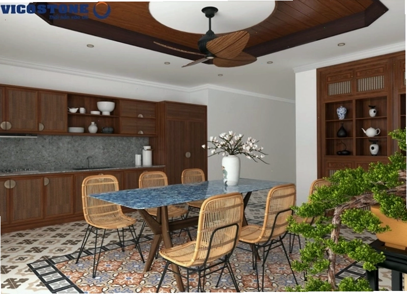 Phong cách Indochine thường sử dụng các gam màu trung tính như vàng nhạt, vàng kem, trắng
