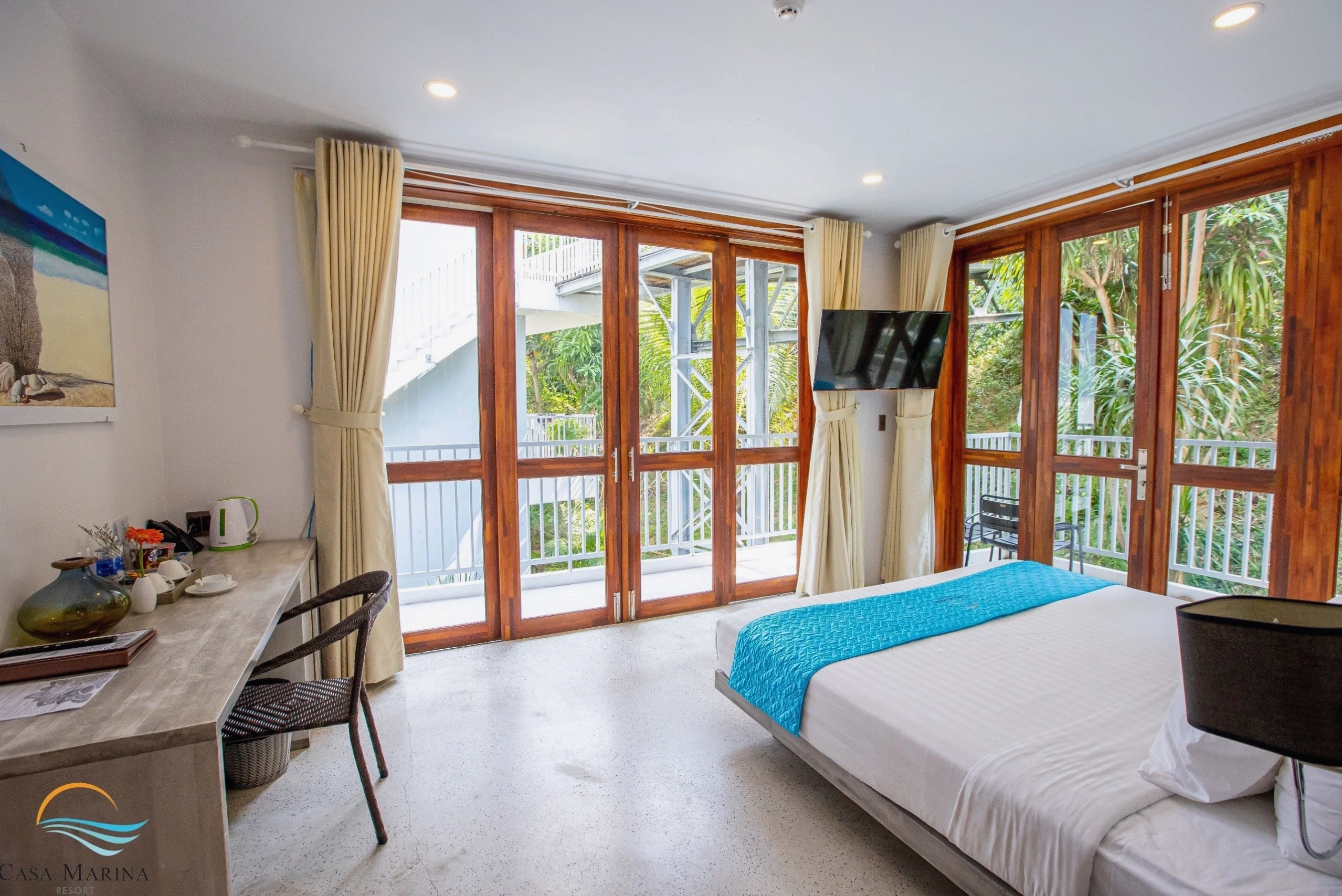 Phòng Deluxe Garden View với không gian xanh mát