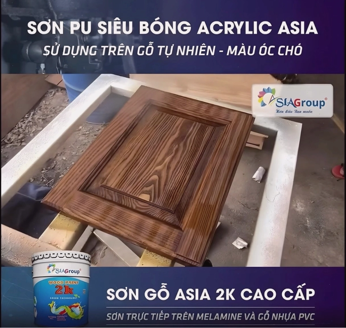 Thành quả sau khi sơn cửa gỗ cũ