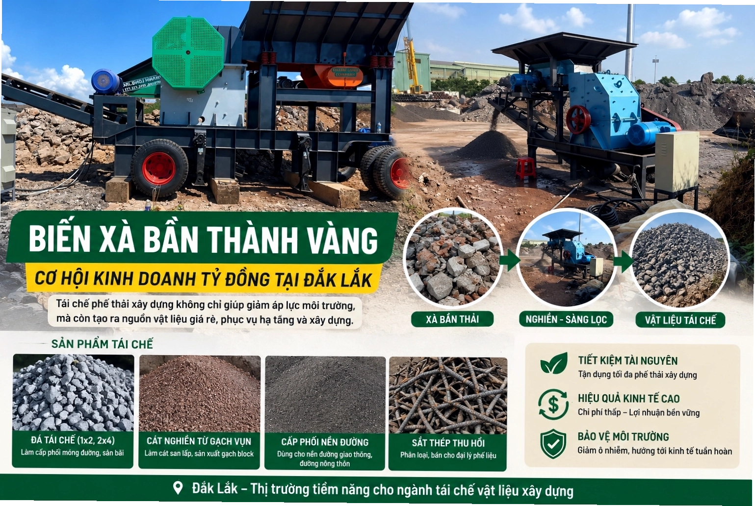 Thị trường tái chế vật liệu xây dựng mở ra cơ hội kinh tế và bảo vệ môi trường