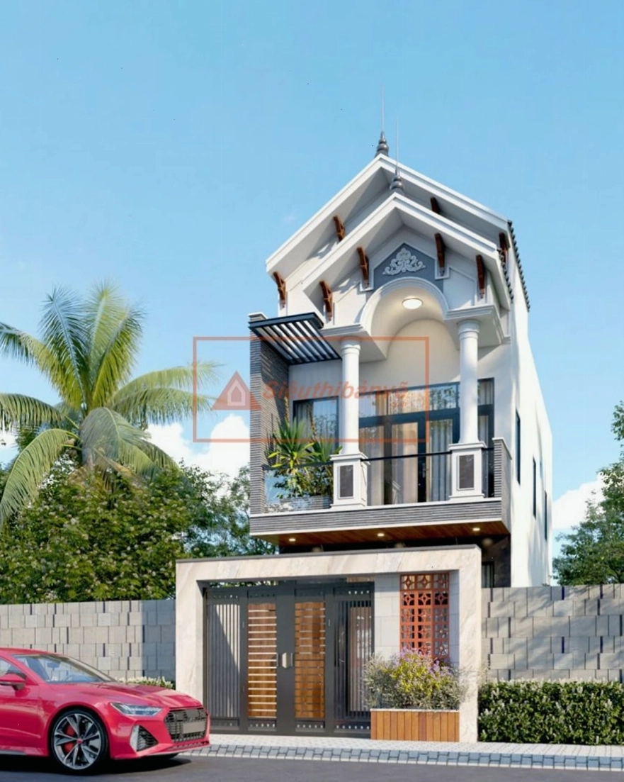 Thiết kế ngoại thất nhà 2 tầng 5x12m