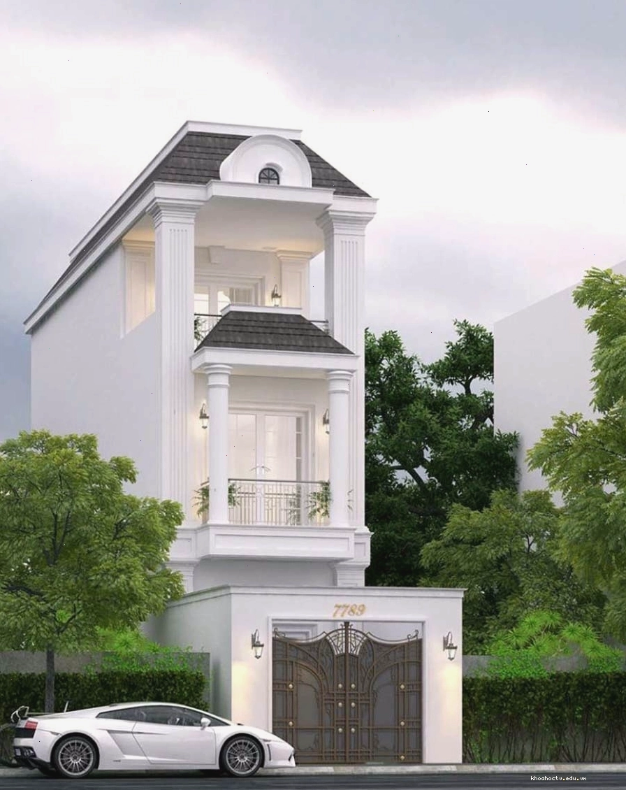 Thiết kế nhà 3 tầng tân cổ điển ở nông thôn với hệ mái vòm duyên dáng