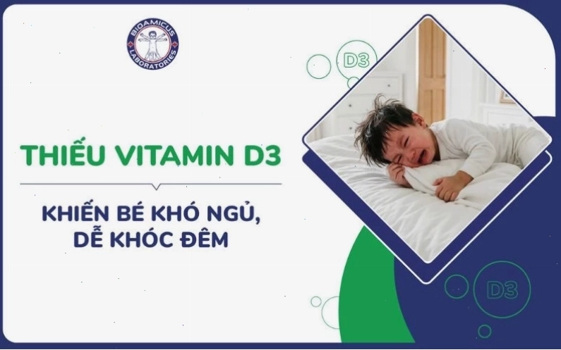 Thiếu vitamin D3 khiến trẻ 2 tuổi dễ quấy khóc đêm