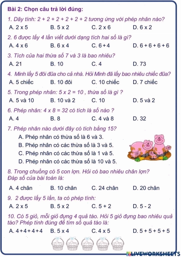 Thừa số và tích trong phép nhân