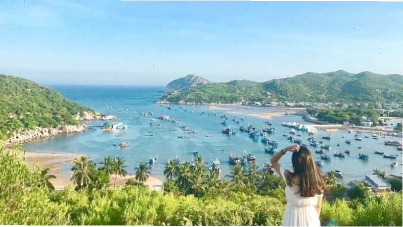 Toàn cảnh Vịnh Vĩnh Hy xanh biếc nhìn từ trên cao