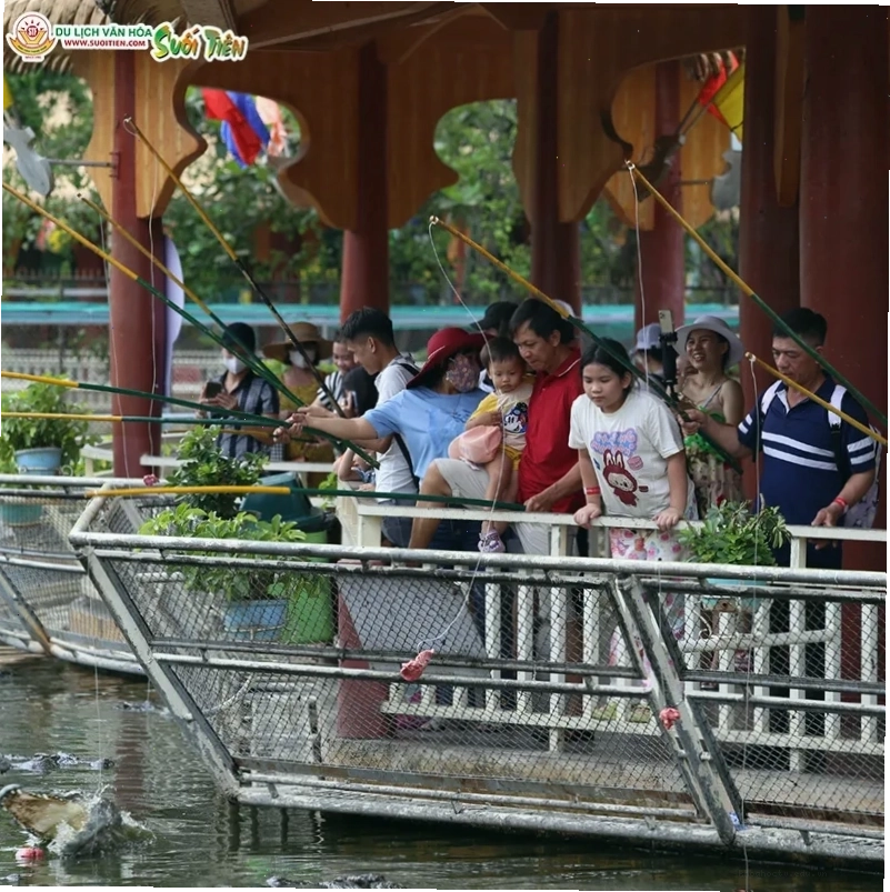 Trải nghiệm câu cá sấu tại Suối Tiên