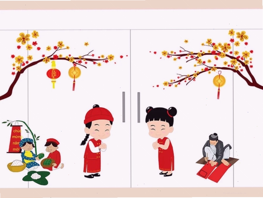 Trang trí Tết lớp học THCS với phong cách trẻ trung