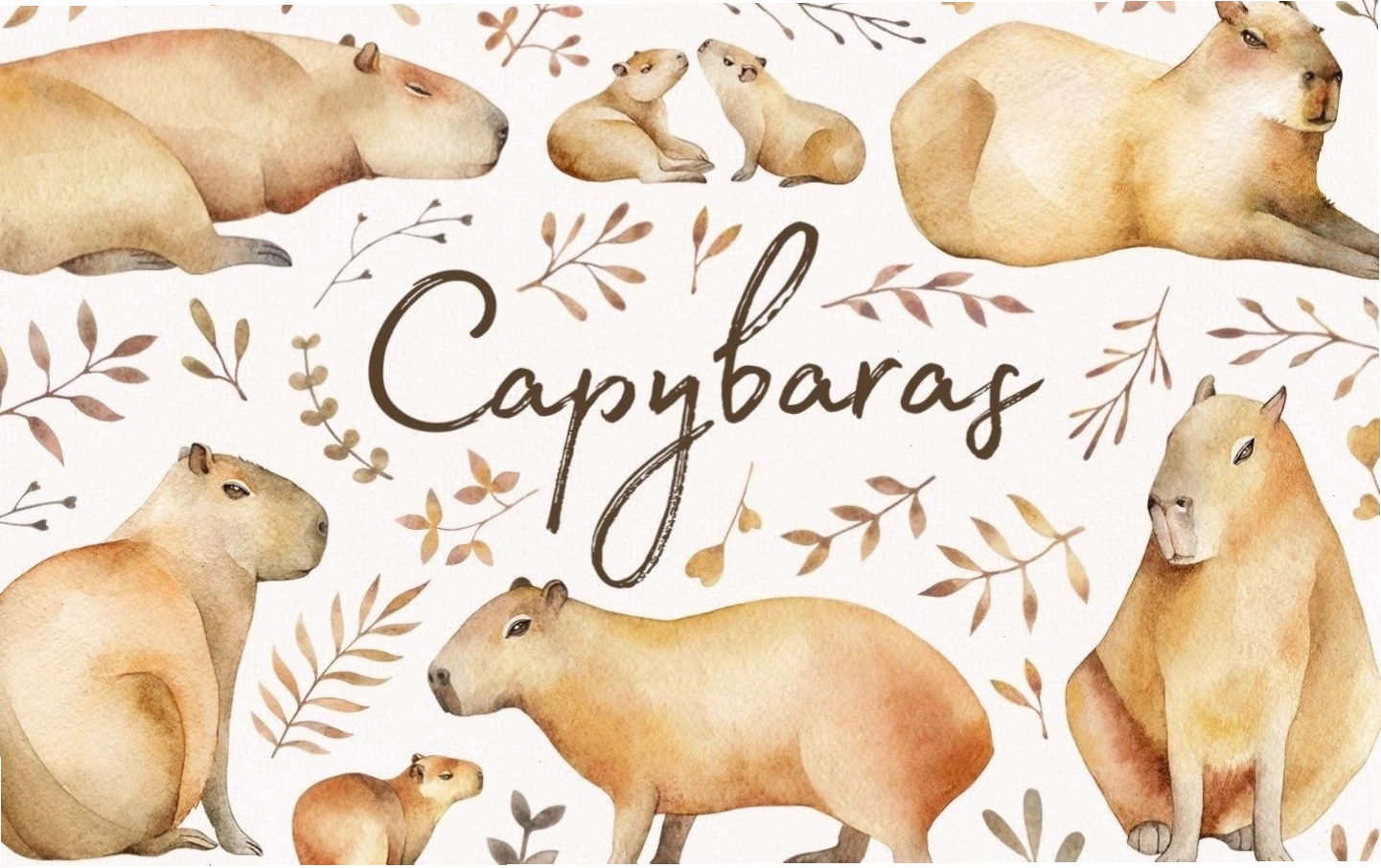 Tranh tô màu capybara với nhiều chi tiết ngộ nghĩnh