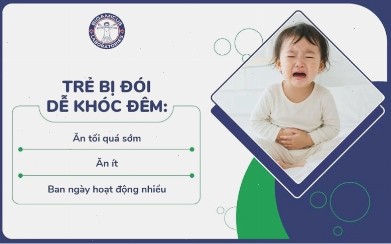 Trẻ 2 tuổi bị đói dễ quấy khóc đêm