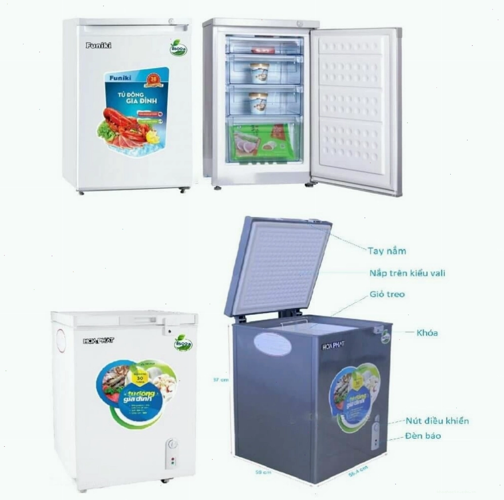 Tủ đông Hòa Phát mini dung tích lớn, nhỏ gọn tiết kiệm điện