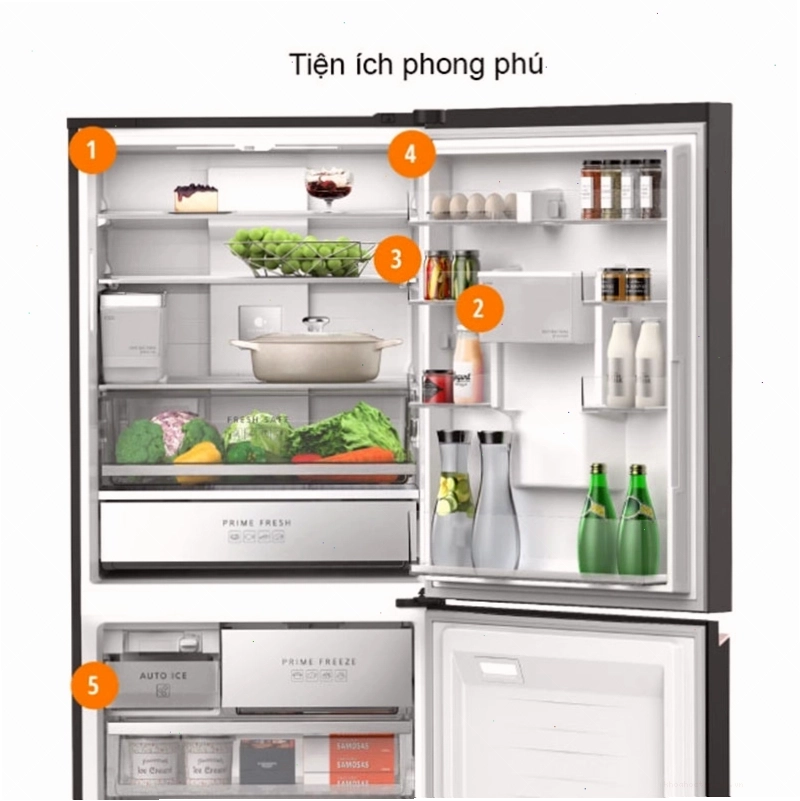 Tủ Lạnh Panasonic Inverter 500 Lít NR-BW530XMMV với nhiều tiện ích