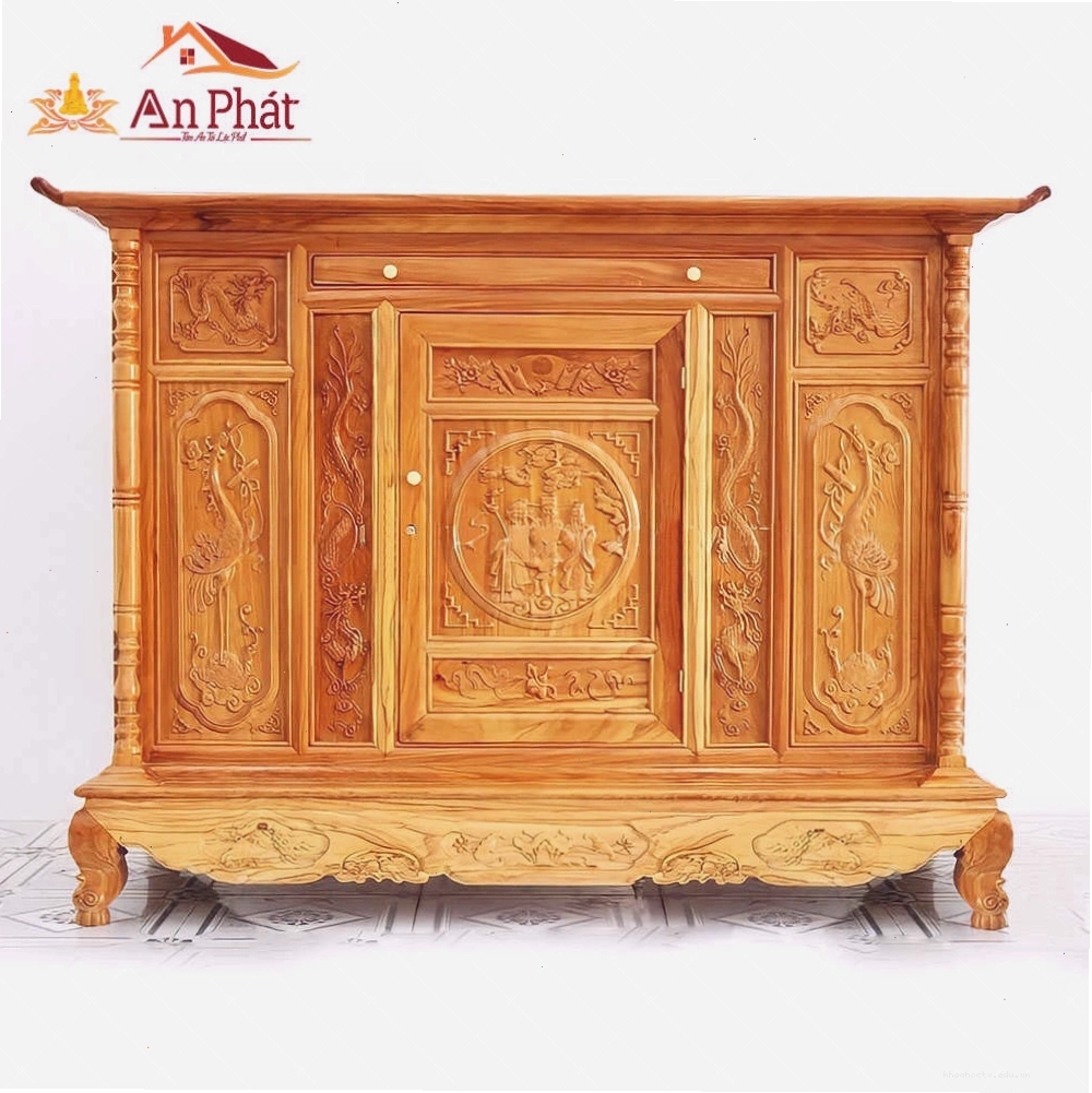 Tủ thờ gỗ mít mẫu TT113 nhỏ gọn, thích hợp cho không gian nhỏ