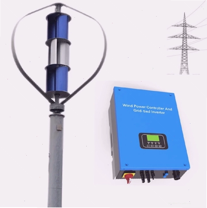 Tua bin gió hướng trục thẳng đứng 10KW 20KW trên lưới