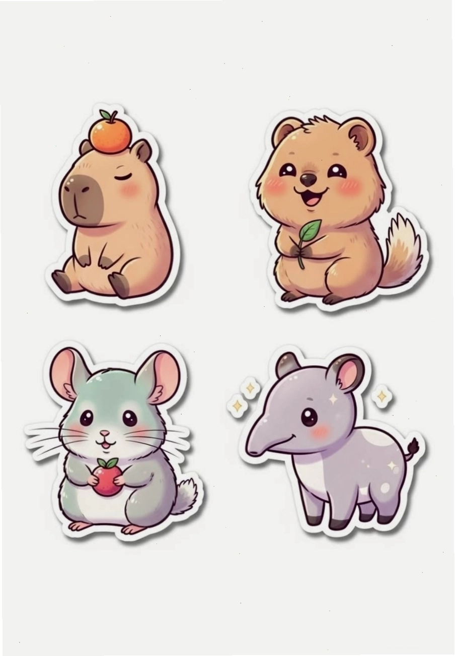 Sticker chibi trang trí bao bì sản phẩm