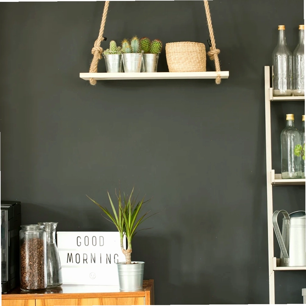 Kitchen nook with coffee maker and chalkboard wall