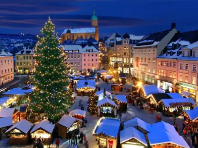 Mùa đông lễ hội Giáng sinh Vienna Áo rực rỡ ánh sáng