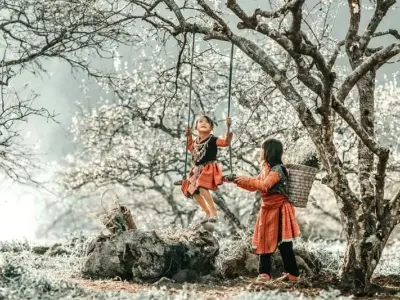 Mai Châu mùa đông ẩn hiện trong làn sương mù dày đặc